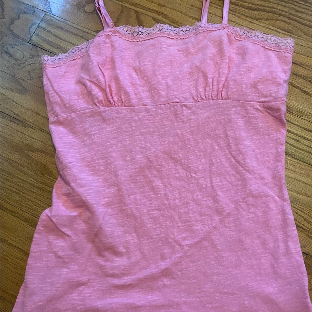 Pink lace tank top